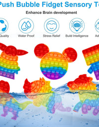 6 Packs Popitsfidgets Toy for Boys，Poppers It Popits Pops Popet Popitsfidgets Press Pop Bubble Sensory Stress Relief Satisfying Game Toy Package Fidgettoy Set Rainbow Mouse Dinosaur Space Robot
