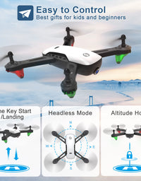 SANROCK U52 Drone with 1080P HD Camera for Adults Kids, WiFi Live Video FPV Drones RC Quadcopters for Beginners, Gesture Control, Gravity Sensor, Altitude Hold, 3D Flip, Custom Route, One Key Backward
