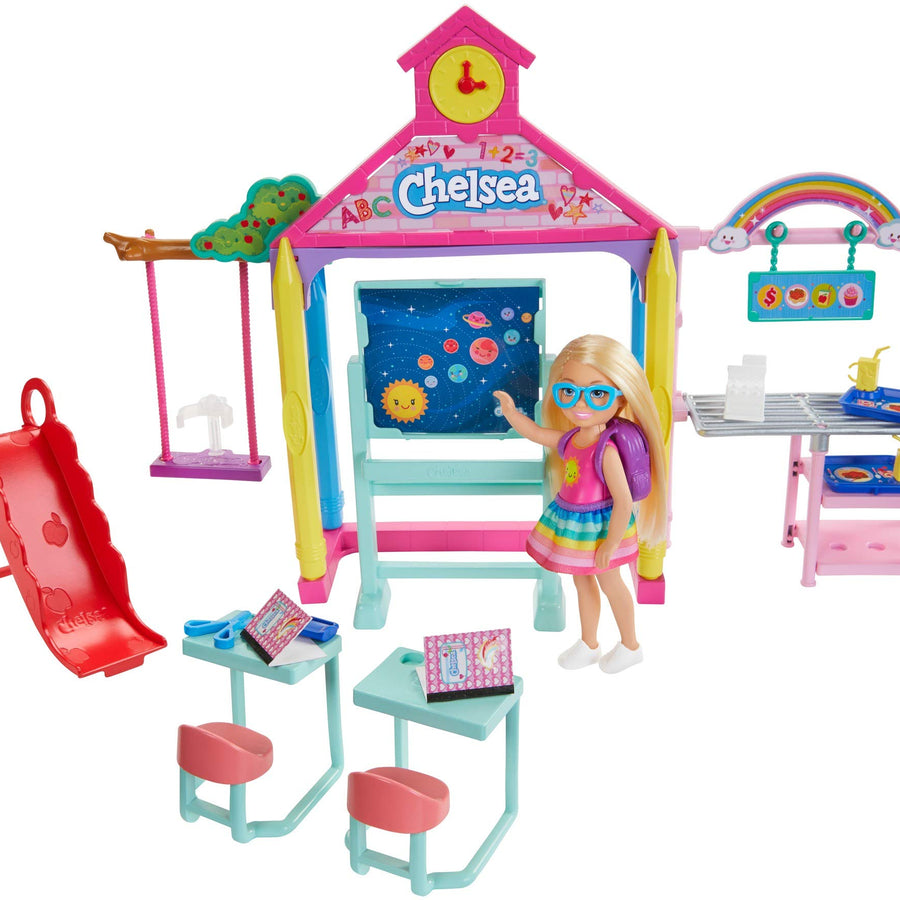 Barbie Club Chelsea Doll and School Playset, 6-inch Blonde, with Accessories, Gift for 3 to 7 Year Olds