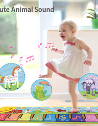 Joyjoz Baby Musical Mats with 25 Music Sounds, Musical Toys Child Floor Piano Keyboard Mat Carpet Animal Blanket Touch Playmat Early Education Toys for Baby Girls Boys Toddlers (1 to 5 Years Old)
