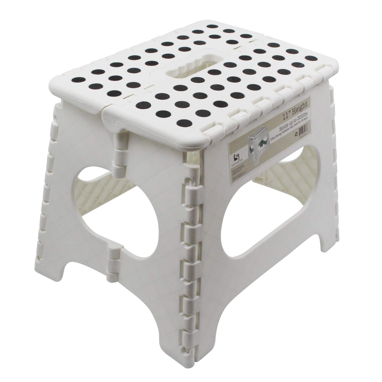 Super Strong Folding Step Stool - 11" Height - Holds up to 300 Lb - The Lightweight Foldable Step Stool is Sturdy Enough to Support Adults and Safe Enough for Kids