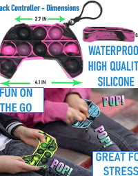 KINIA 8 Pack Fidget Toys Mini Pop It Sensory Controller Toy Fidgets Keychain - Patent Pending - Controller Shaped Keychain Pop It Toy for Kids Children Adults (8 Pack, Controller Multicolor)
