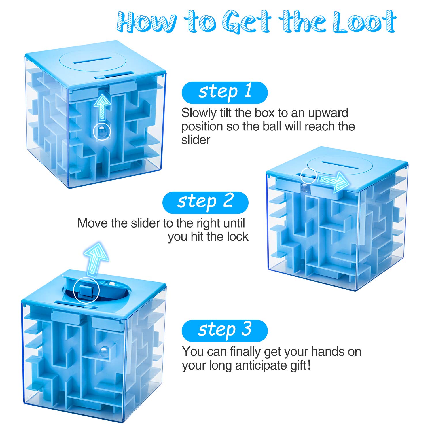 6 Pack Money Maze Puzzle Gift Boxes, A Fun Unique Way to Give Gifts for People You Love, Great for Kids and Adults