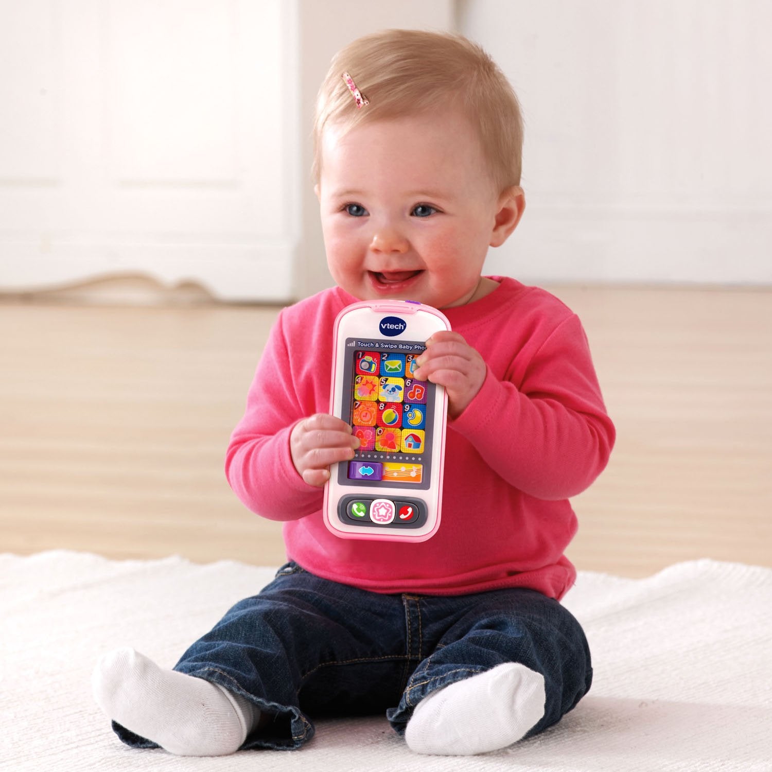 VTech Touch and Swipe Baby Phone, Pink