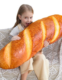 40 in 3D Simulation Bread Shape Pillow Soft Lumbar Baguette Back Cushion Funny Food Plush Stuffed Toy
