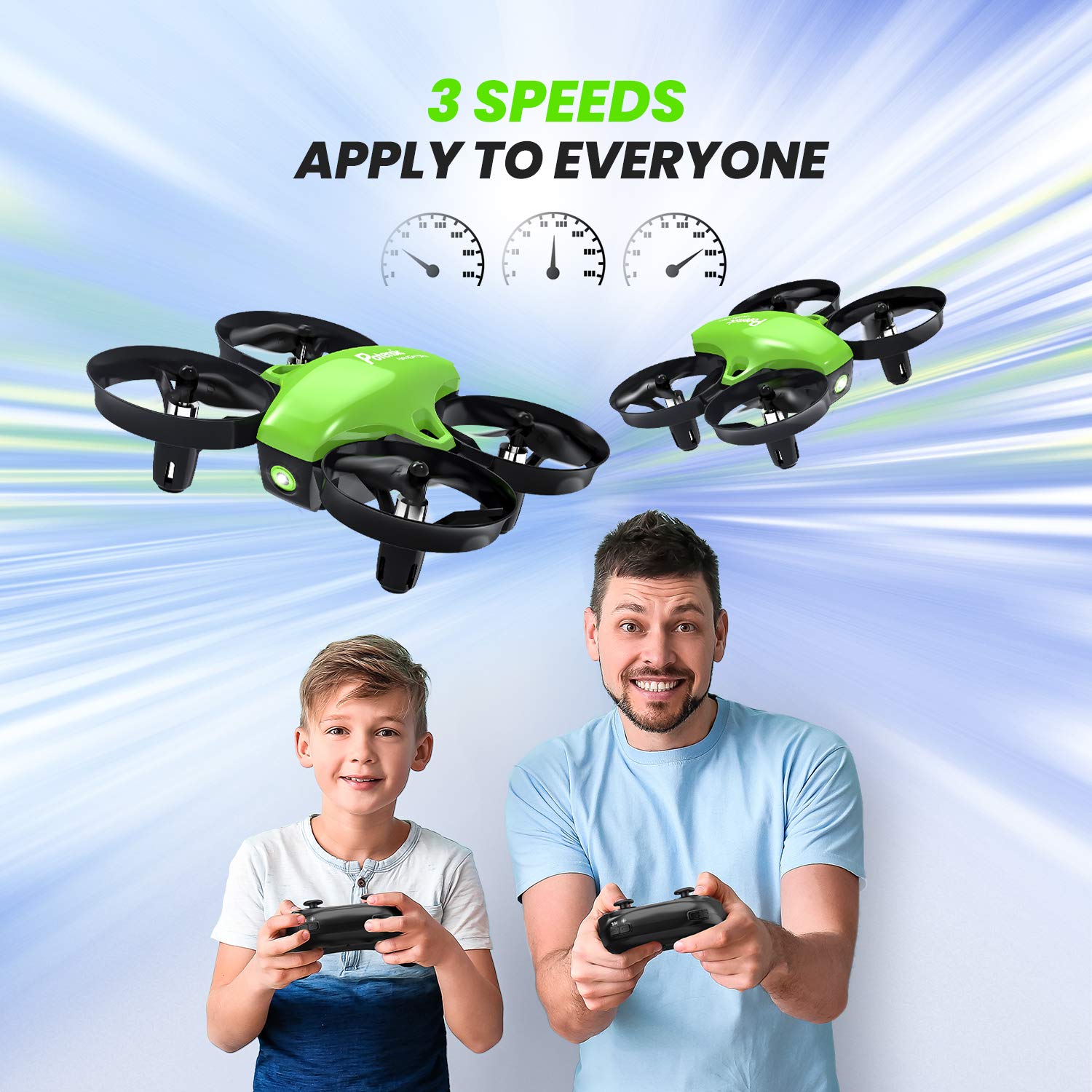 Potensic Upgraded A20 Mini Drone Easy to Fly Drone for Kids and Beginners, Indoor Outdoor RC Helicopter Quadcopter with Auto Hovering, Headless Mode, Remote Control and 3 Batteries for Boys Girls