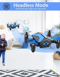 Drone with Camera Drones for Kids Beginners, RC Quadcopter with App FPV Video, Voice Control, Altitude Hold, Headless Mode, Trajectory Flight, Foldable Kids Drone Boys Gifts Girls Toys-Light Blue
