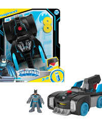 Fisher-Price Imaginext DC Super Friends Bat-Tech Batmobile, transforming push-along vehicle with light-up Batman figure for preschool kids ages 3-8
