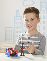 Marvel Spidey and His Amazing Friends Miles Morales Action Figure and Techno-Racer Vehicle, for Kids Ages 3 and Up
