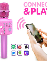 Move2Play Bluetooth & 30 Famous Songs Kids Karaoke Microphone, Gift for Girls Age 4 5 6 7 8 Years Olds
