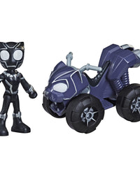 Marvel Spidey and His Amazing Friends Black Panther Action Figure and Panther Patroller Vehicle, for Kids Ages 3 and Up
