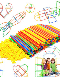 RAINBOW TOYFROG Straw Constructor STEM Building Toys 300 pcs Interlocking Plastic Educational Toys Engineering Building Blocks -Construction Blocks- Kids Toy for 3-12 Year Old Boys and Girls
