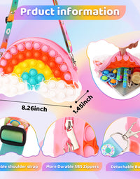 Pop Purse Fidget Toy for Girls, Rainbow pop Fidget Bag Party Favors, Pop Sensory School Supplies Birthday Party Gifts

