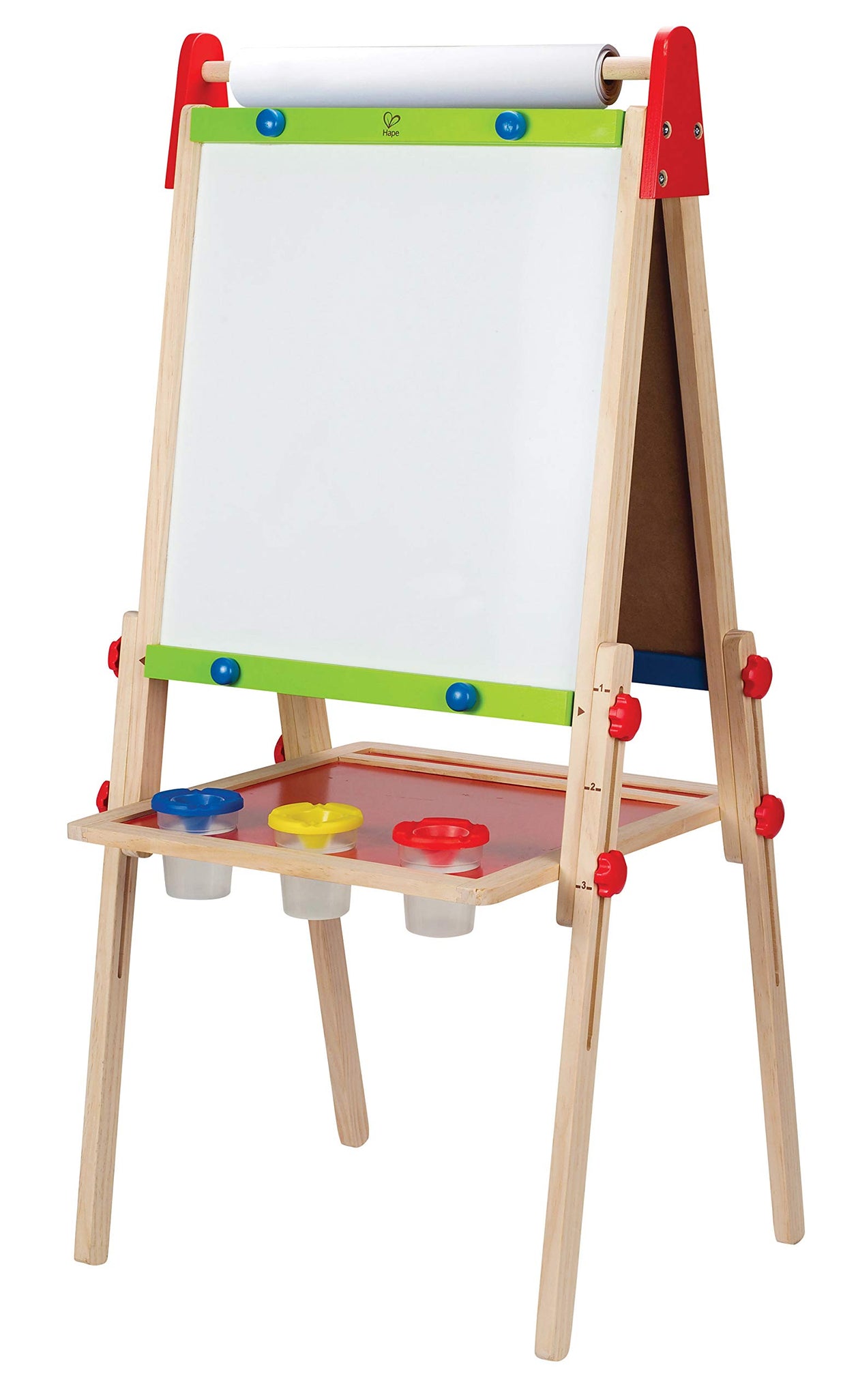 Award Winning Hape All-in-One Wooden Kid's Art Easel with Paper Roll and Accessories Cream, L: 18.9, W: 15.9, H: 41.8 inch
