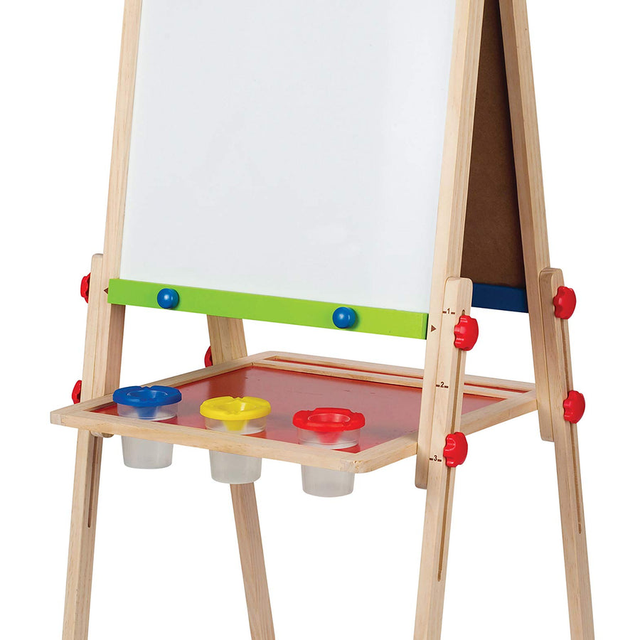 Award Winning Hape All-in-One Wooden Kid's Art Easel with Paper Roll and Accessories Cream, L: 18.9, W: 15.9, H: 41.8 inch