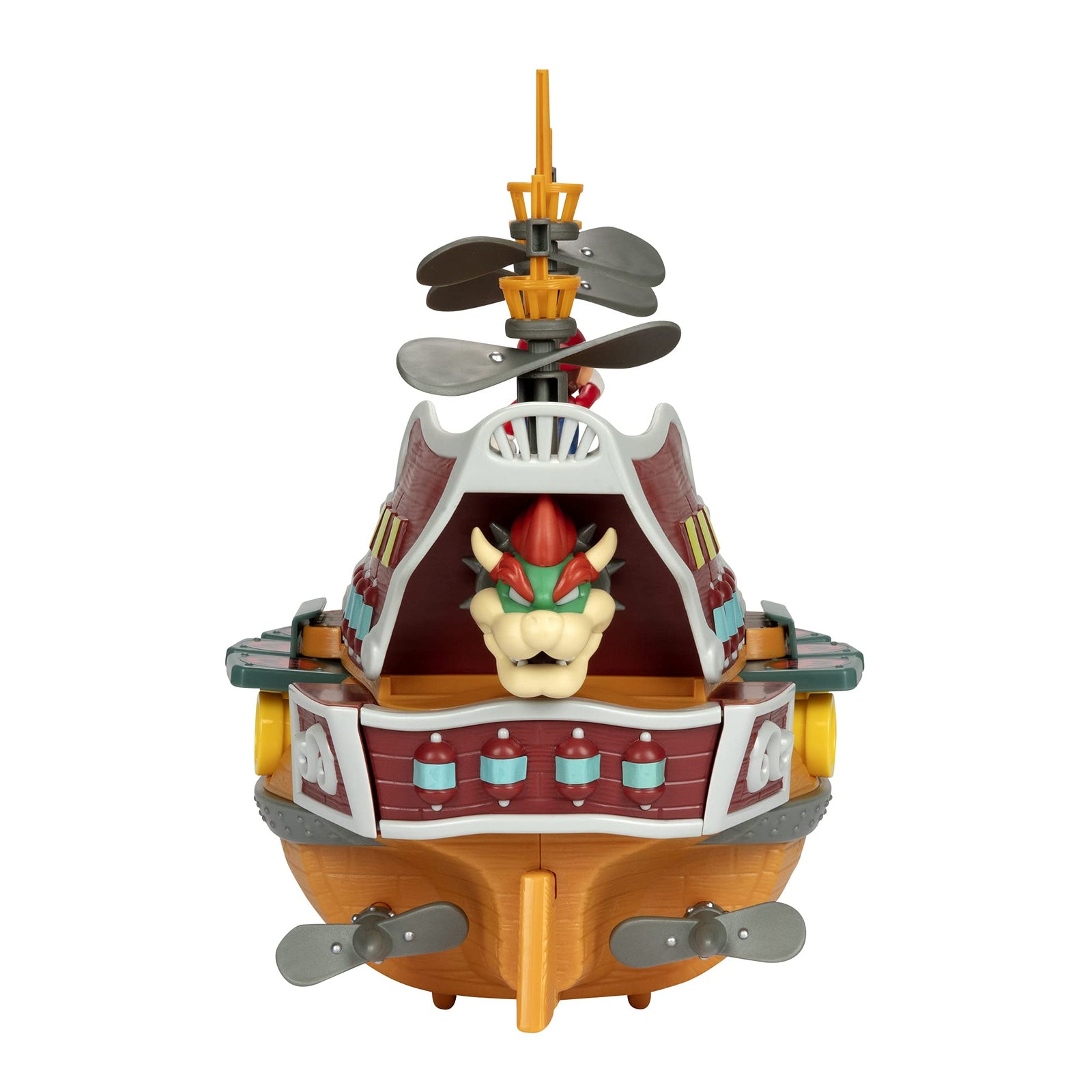 Super Mario Deluxe Bowser's Air Ship Playset with Mario Action Figure – Authentic In-Game Sounds & Spinning Propellers