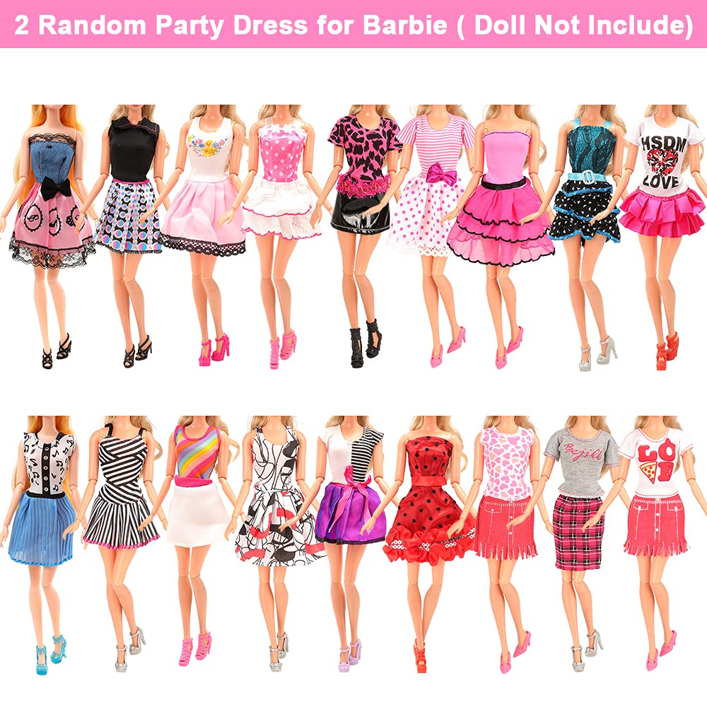 BM 22 Pack Doll Clothes and Accessories 4 PCS Fashion Dresses 2 Tops and Pants Outfits 2 PCS Party Dresses 4 Sets Swimsuits Bikini and 10 pcs Shoes for 11.5 inch Doll