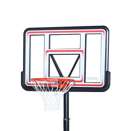 Lifetime 1269 Pro Court Height Adjustable Portable Basketball System, 44 Inch Backboard Red/White