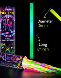 Glow Sticks 100 Bulk for Halloween- Glow in The Dark Party Supplies-12 Hours Glow Party Pack 8 inch with Connectors Neon Glow Eye Glasses Bracelets Necklaces for Kids Camping Accessories 205 Pcs…
