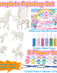 Yileqi Paint Your Own Unicorn Painting Kit, Unicorns Paint Craft for Girls Arts and Crafts for Kids Age 4 5 6 7 8 9 Years Old, Unicorn Party Favor Art Supplies DIY Kit Activities for Kid Birthday Gift
