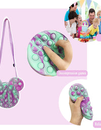 SUVAPOTAC Pop Shoulder Bag Fidget Toys, Popular Fidget Bag for Anxiety Toys, Pop Shoulder Bag Fidget Bag is The Best Gift for Girls (Blue Purple)
