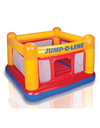 Intex Inflatable Jump-O-Lene Playhouse Trampoline Bounce House for Kids Ages 3-6 Pool Red/Yellow, 68-1/2" L x 68-1/2" W x 44" H
