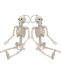 JOYIN 2 Packs 16" Posable Halloween Skeletons | Full Body Posable Joints Skeletons for Halloween Decoration, Graveyard Decorations, Haunted House Accessories
