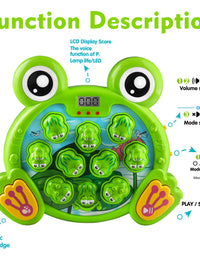 KKONES Music Super Frog Game Toddler Toys - 2 Hammers Baby Interactive Fun Toys Toddler Activities Games with Music and Light Gift for Kids Ages 2 3 4 5 6 7 8 Year Old Boys Girls
