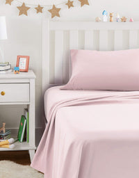 Amazon Basics Kid's Sheet Set - Soft, Easy-Wash Lightweight Microfiber - Twin, Light Pink
