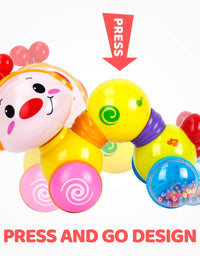 Baby Toys 6 to 12 Months Musical Press and Go Baby Toys 12-18 Months Baby Girl Gifts Baby Boy Toys Crawling Toys with Light Inflant Toys 6-12 Months Toys 1 Year Old Girls Boys
