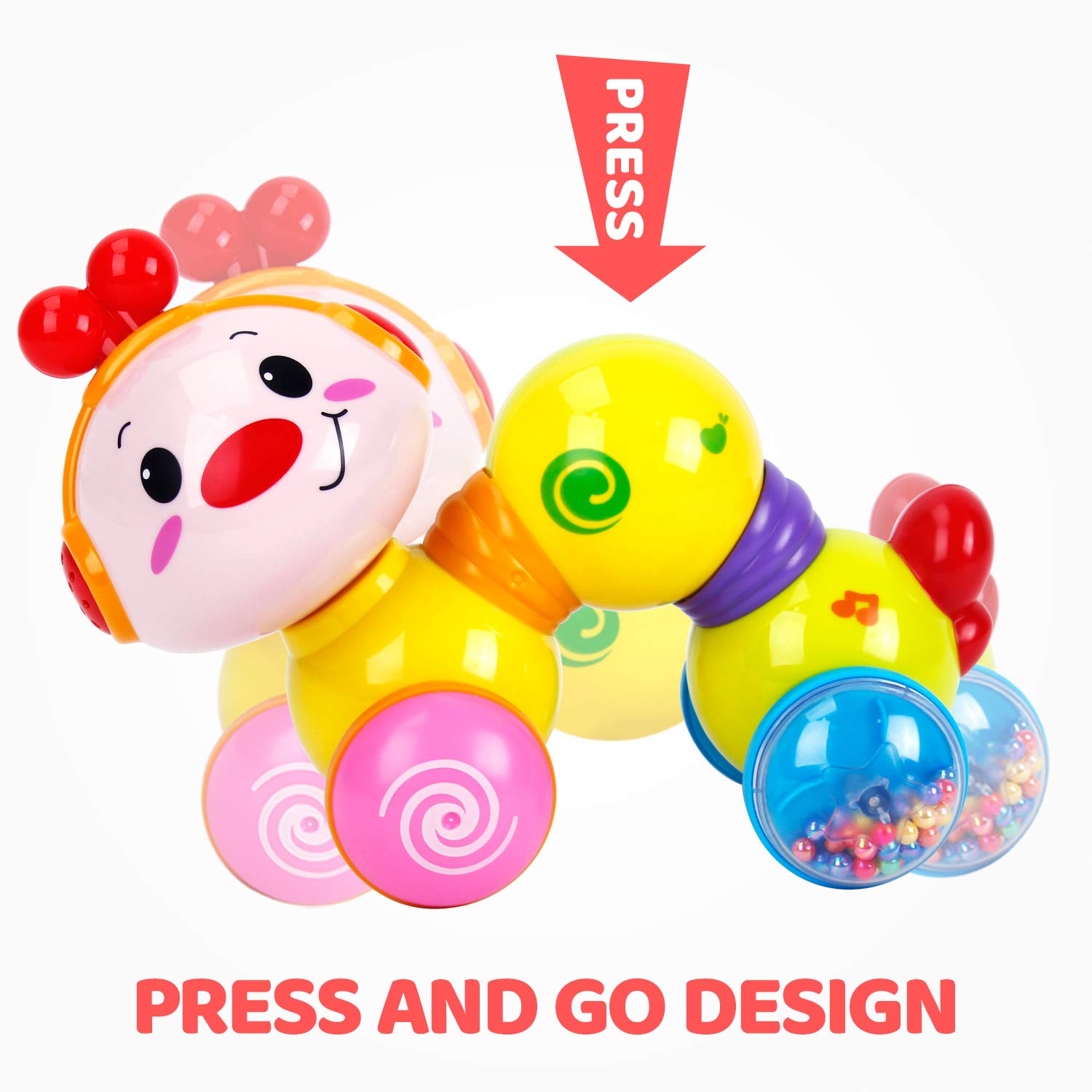 Baby Toys 6 to 12 Months Musical Press and Go Baby Toys 12-18 Months Baby Girl Gifts Baby Boy Toys Crawling Toys with Light Inflant Toys 6-12 Months Toys 1 Year Old Girls Boys