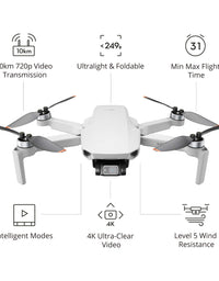 DJI Mini 2 Fly More Combo – Ultralight Foldable Drone, 3-Axis Gimbal with 4K Camera, 12MP Photos, 31 Mins Flight Time, OcuSync 2.0 10km HD Video Transmission, QuickShots, Gray
