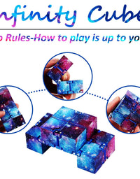 Fidget Toys Infinity Cube, Fidget Blocks for Stress and Anxiety Relief Mini Preschool Toys, Fidget Cube Toy Relaxing Hand-Held for Adults and Kids, Killing Time for ADD/ADHD/OCD (Starry Sky) Eoqiza
