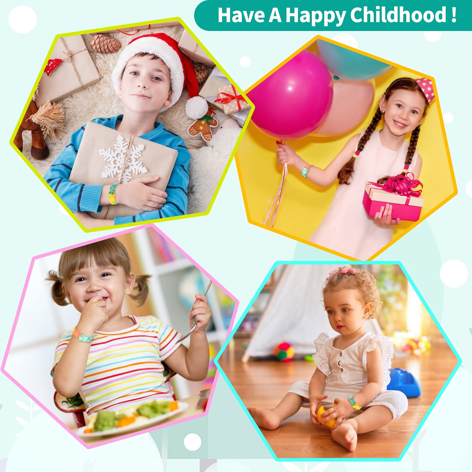 HYSZXUS Stress Relief Wristband Push Bubble Sensory Fidget pop it Bracelets Toy,Wearable Push Pop Bubble Fidget Hand Finger Press Silicone Bracelet Toy for Kids and Adults ADHD ADD Autism-2 Pcs