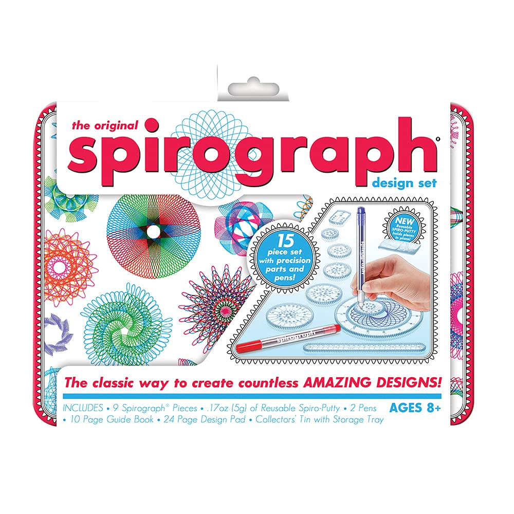 Spirograph Design Set Tin -- Classic Gear Design Kit in a Collectors Tin -- for Ages 8+