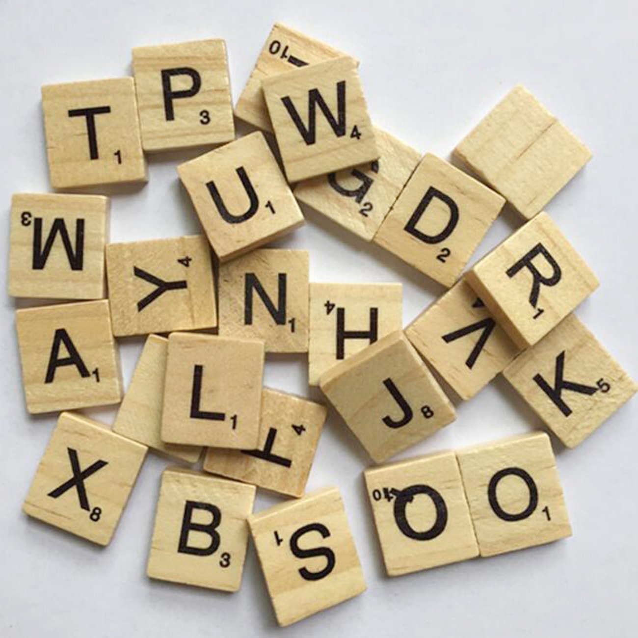 Sunnyglade 500PCS Wood Letter Tiles/ Wooden Scrabble Tiles A-Z Capital Letters for Crafts, Pendants, Spelling