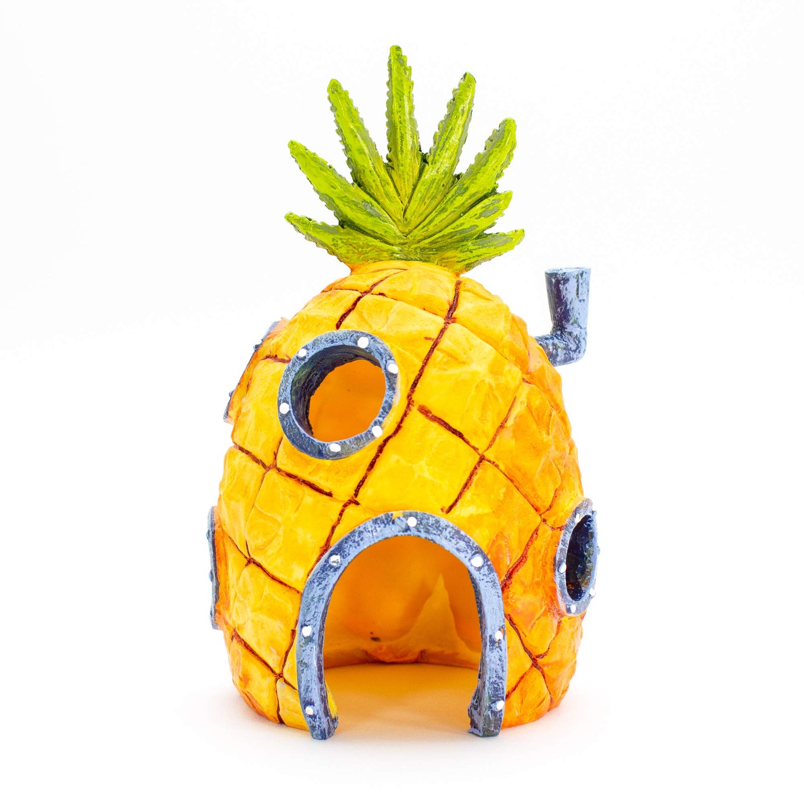 Penn-Plax Officially Licensed Nickelodeon SpongeBob Aquarium Ornament – SpongeBob’s Pineapple House - Perfect for Fish to Swim In and Around - Full Color 6" Decoration