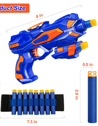 2 Pack Blaster Guns Boys Toy-with 60 Soft Foam Darts Bullets& 2 Wrist Bands for Nerf-Hand Gun Toys Gifts Party Supplies for 5,6,7,8,9 Years Kids
