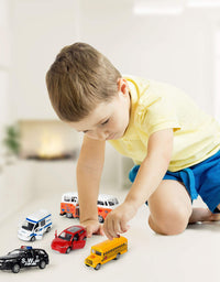 KIDAMI Die-cast Metal Toy Cars Set of 5, Openable Doors, Pull Back Car, Gift Pack for Kids (Official Car)
