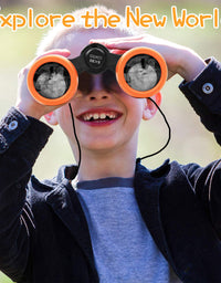 Scotamalone Kids Binoculars Shock Proof Toy Binoculars Set for Age 3-12 Years Old Boys Girls Bird Watching Educational Learning Hunting Hiking Birthday Presents
