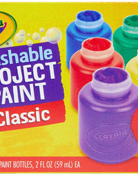 Crayola Washable Kids Paint, 6 Count, Kids At Home Activities, Painting Supplies, Gift, Assorted
