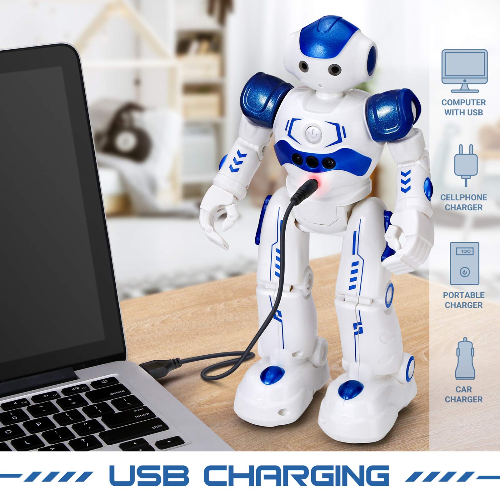 KingsDragon RC Robot Toys for Kids, Gesture & Sensing Programmable Remote Control Smart Robot for Age 3 4 5 6 7 8 Year Old Boys Girls Birthday Gift Present