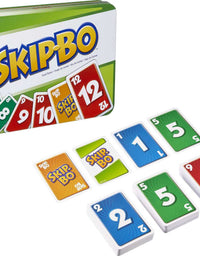 Skip Bo Card Game in Decorative Tin with 162 Cards, Sequencing Family Game for 2 to 6 Players, Kids Gift for Ages 7 Years & Older [Amazon Exclusive]
