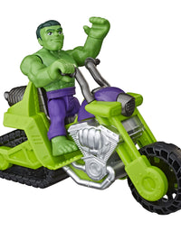 Super Hero Adventures Playskool Heroes Marvel Hulk Smash Tank, 5-Inch Figure and Motorcycle Set, Toys for Kids Ages 3 and Up
