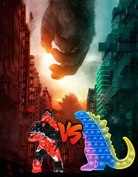 QDASZZ 2Pcs Big Size Godzilla vs King Kong Push Pop Fidget Toys,Autism Special Needs Stress Reliever - Great for The Old and The Young (C-03)

