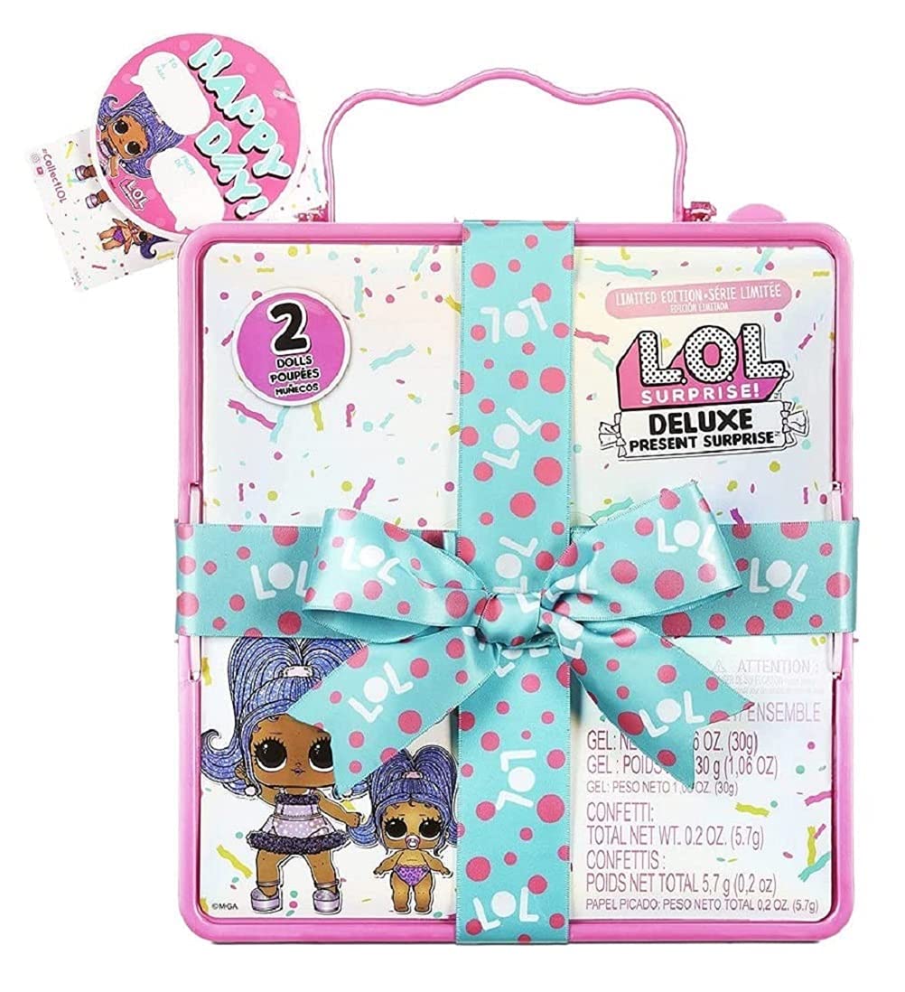 LOL Surprise Deluxe Present Surprise Series 2 Slumber Party Theme with Exclusive Doll & Lil Sister