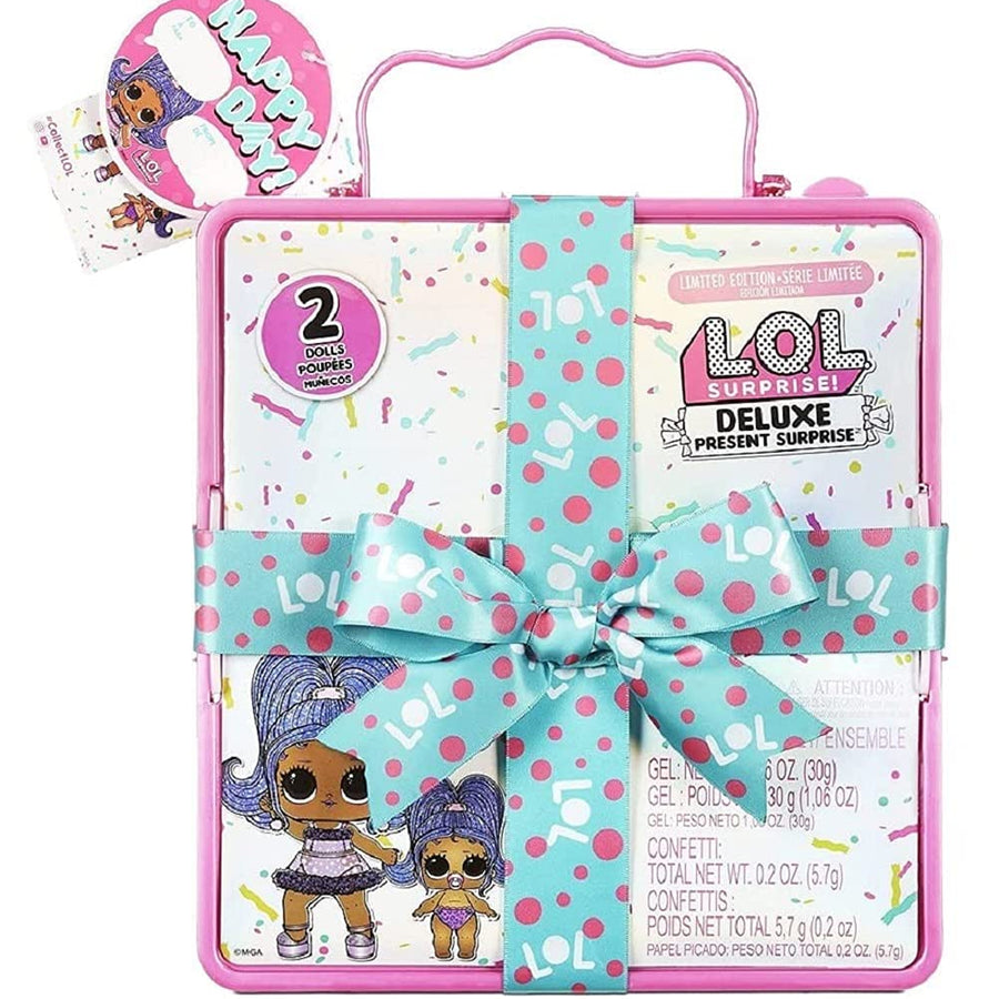 LOL Surprise Deluxe Present Surprise Series 2 Slumber Party Theme with Exclusive Doll & Lil Sister