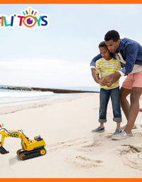 Gili RC Excavator Toy, Remote Control Hydraulic Toy Car for 4, 5, 6, 7, 8 Year Old Boys Girls, Construction Tractor Vehicle, Rechargable Engineering Digger Truck, Best Birthday Gifts for Kids Age 3yr
