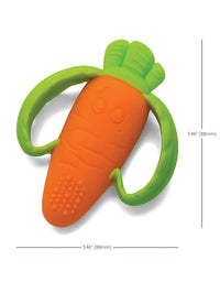 Infantino Lil' Nibble Teethers Carrot - Silicone Soft-Textured teether for Sensory Exploration and Teething Relief, with Easy to Hold Handles
