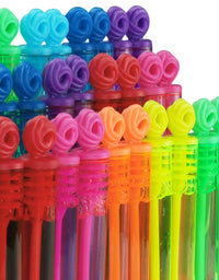32-Piece 8 Colors Mini Bubble Wands Assortment Party Favors Toys for Kids Child, Christmas Celebration,Thanksgiving New Year, Themed Birthday,Wedding, Bath Time,Summer Outdoor Gifts for Girls Boys
